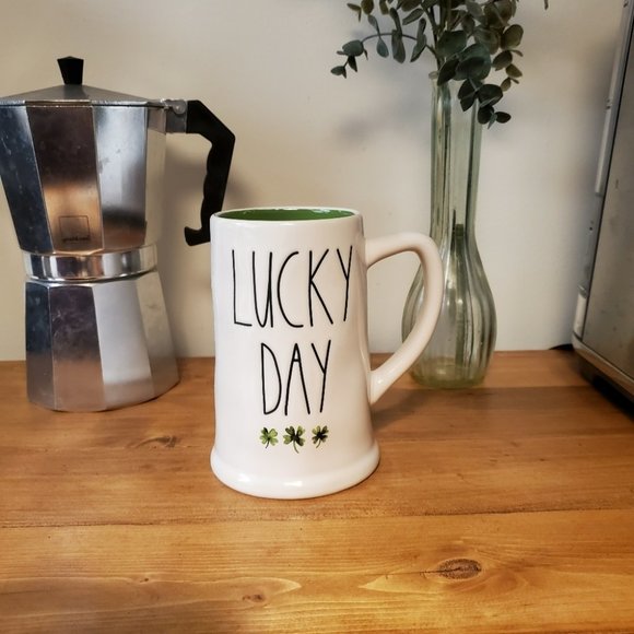 RAE  DUNN - Lucky Day Beer Stein / Coffee Mug - Picture 2 of 5